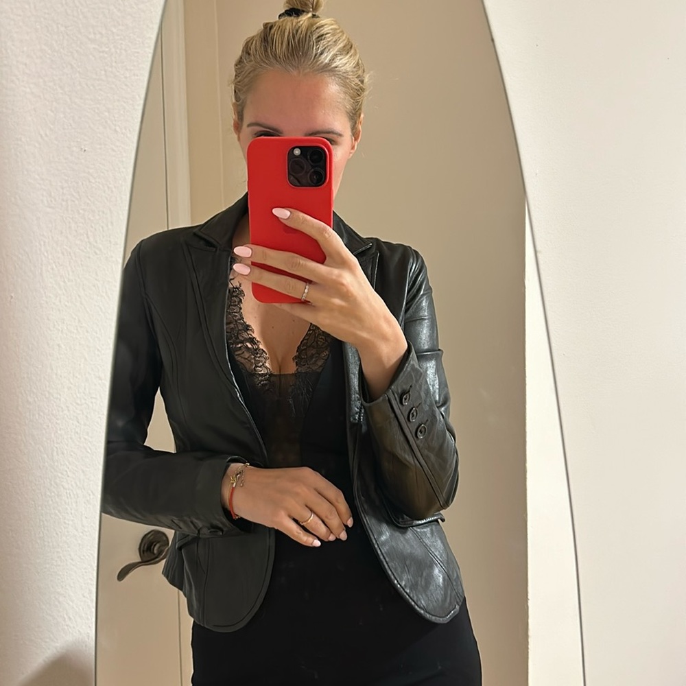 Blazer style leather jacket